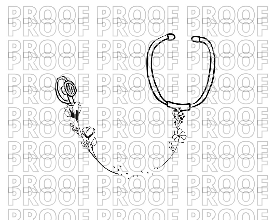 Floral Stethoscope PNG SVG Image Medical Sublimation Design Etsy