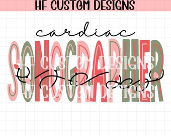 Ultrasound png, cardiac sonographer png, christmas ultrasound png sublimation, radiology department png, ultrasound tech png, digital