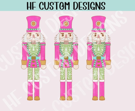 Pastel Pink Nutcracker PNG, Preppy Christmas png, Chinoiserie, Toile Nutcrackers, Pink Christmas png, Trendy png, Commercial Use