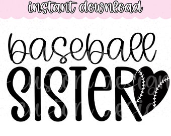 Hermana de béisbol svg / Hermana de béisbol png / Béisbol svg / Hermana de béisbol png / Camisa hermana de béisbol svg / Vida de béisbol svg / Archivo Cricut