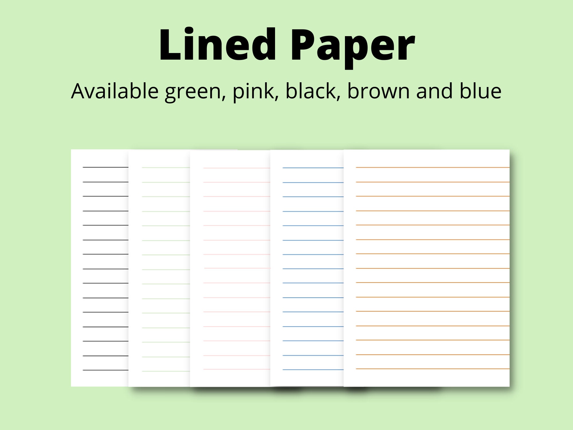 Lined Paper Printable & Digital Paper Size A4 A5 and Etsy