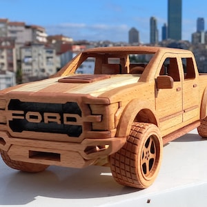 Handgemaakte houten Ford F150 Raptor Model: rustiek vrachtwagendecor