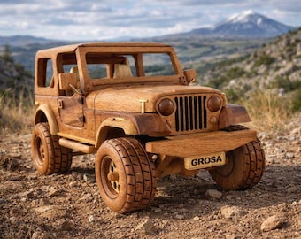 Handmade Wooden Jeep CJ-7 Model: 1980 Vintage 4x4 Decor - Etsy