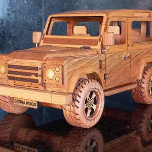 Handmade Wooden Land Rover Defender 90 Model: Rustic Car Decor - Etsy