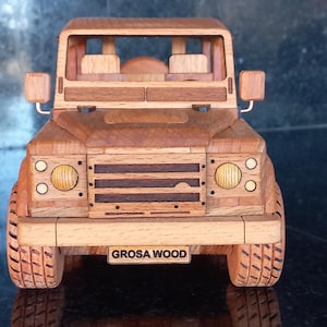 Handmade Wooden Land Rover Defender 90 Model: Rustic Car Decor - Etsy