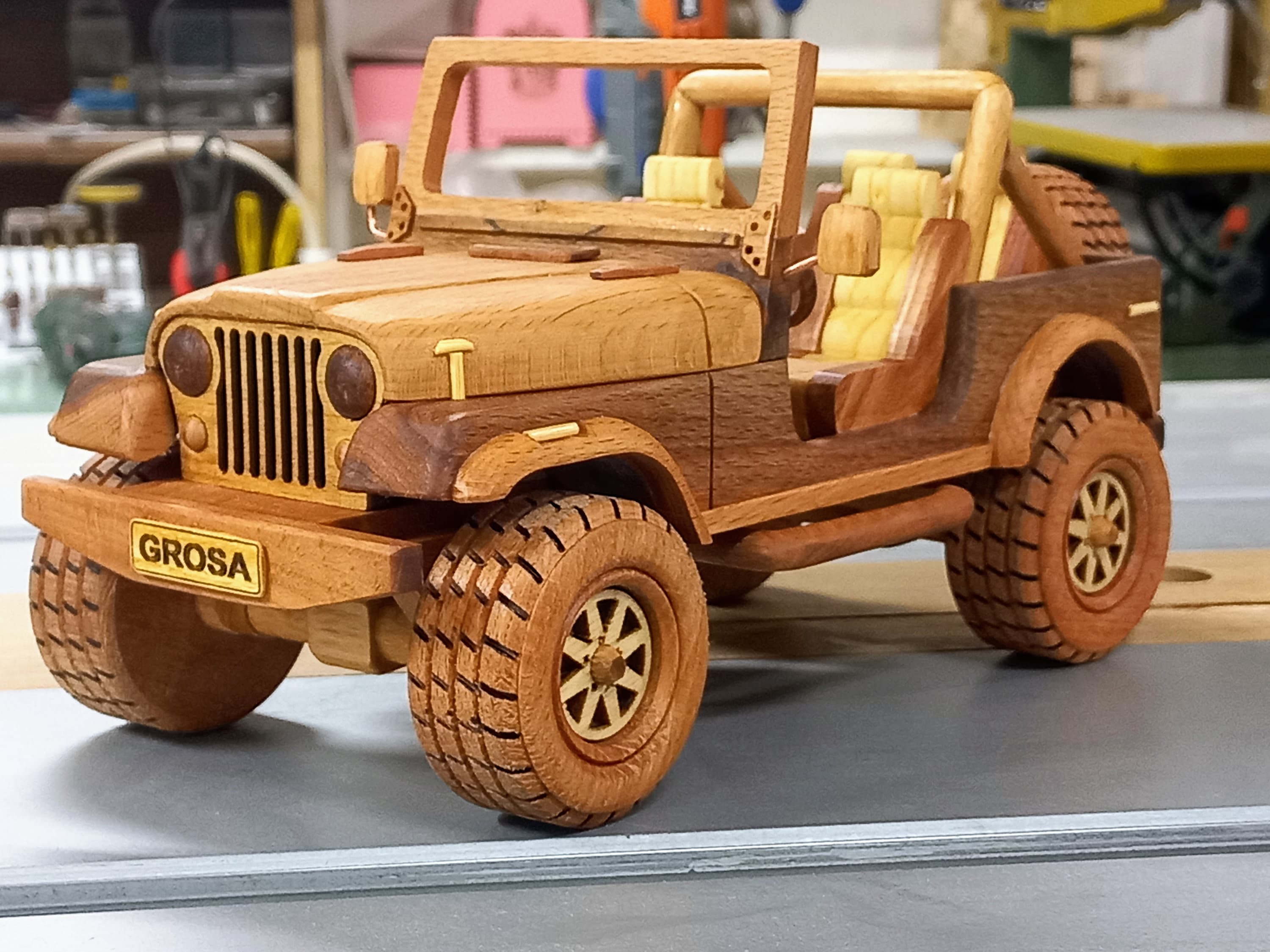 Handmade Wooden Jeep CJ-7 Model: Vintage 4x4 Car Decor - Etsy