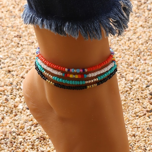 Beaded Anklet Etsy
