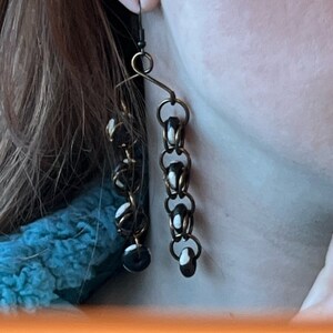 Double strand dangle multi hoop boho earrings
