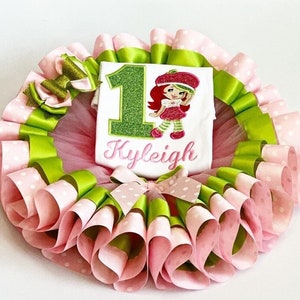 Strawberry Birthday Tutu Outfit/ Girl Birthday Tutu Outfit Set/ Personalize Name and Age