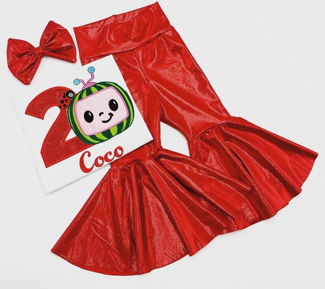 Girl's Birthday Bell Bottom Outfit Set / Girl's Birthday Number Shirt