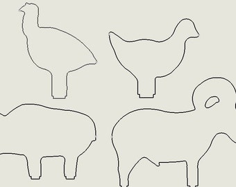 Game Animal Shooting Silhouette Targets DXF Bundle