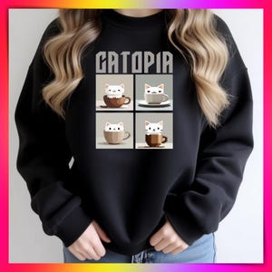 Cute Cat Lover unisex Sweatshirt, Cat Mom Gift, Cat Sweatshirt, Cute Unisex Sweatshirt, Crewneck Sweatshirt