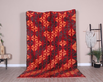 Vintage Moroccan Rug, Authentic Boujaad Rug 6x10 ft