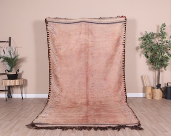 Vintage Moroccan Rug, Pink Boujaad Rug 5x11 ft