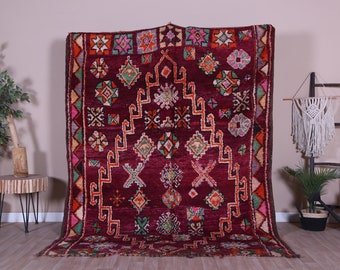 Vintage Moroccan Rug, Purple Boujaad Rug 6x8 ft