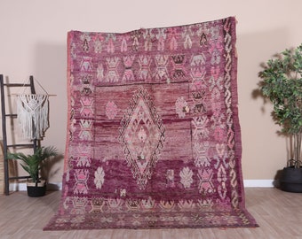 Vintage Moroccan Rug, Purple Boujaad Rug 6x8 ft