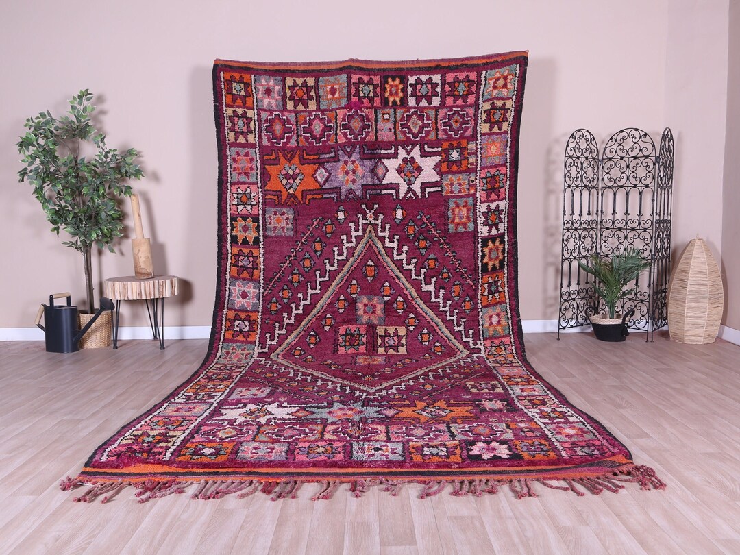 モロッコ　ラグ　ヴィンテージ　パープル モロッコ ラグ ヴィンテージ パープル ヴィンテージパープルタル