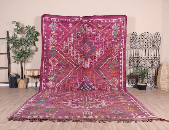 【ぶっ飛びSALE】モロッコラグ ヴィンテージ ブジャドラグ 超希少 モロッコ ラグ ヴィンテージ パープル ぶっ飛びSALE】モロッコ