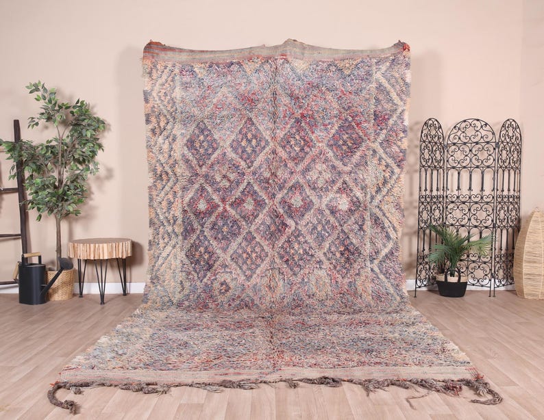 7x12 Rug Vintage Boujaad Rug, Oversized Purple Moroccan Rug, 7x12 Ft - Etsy