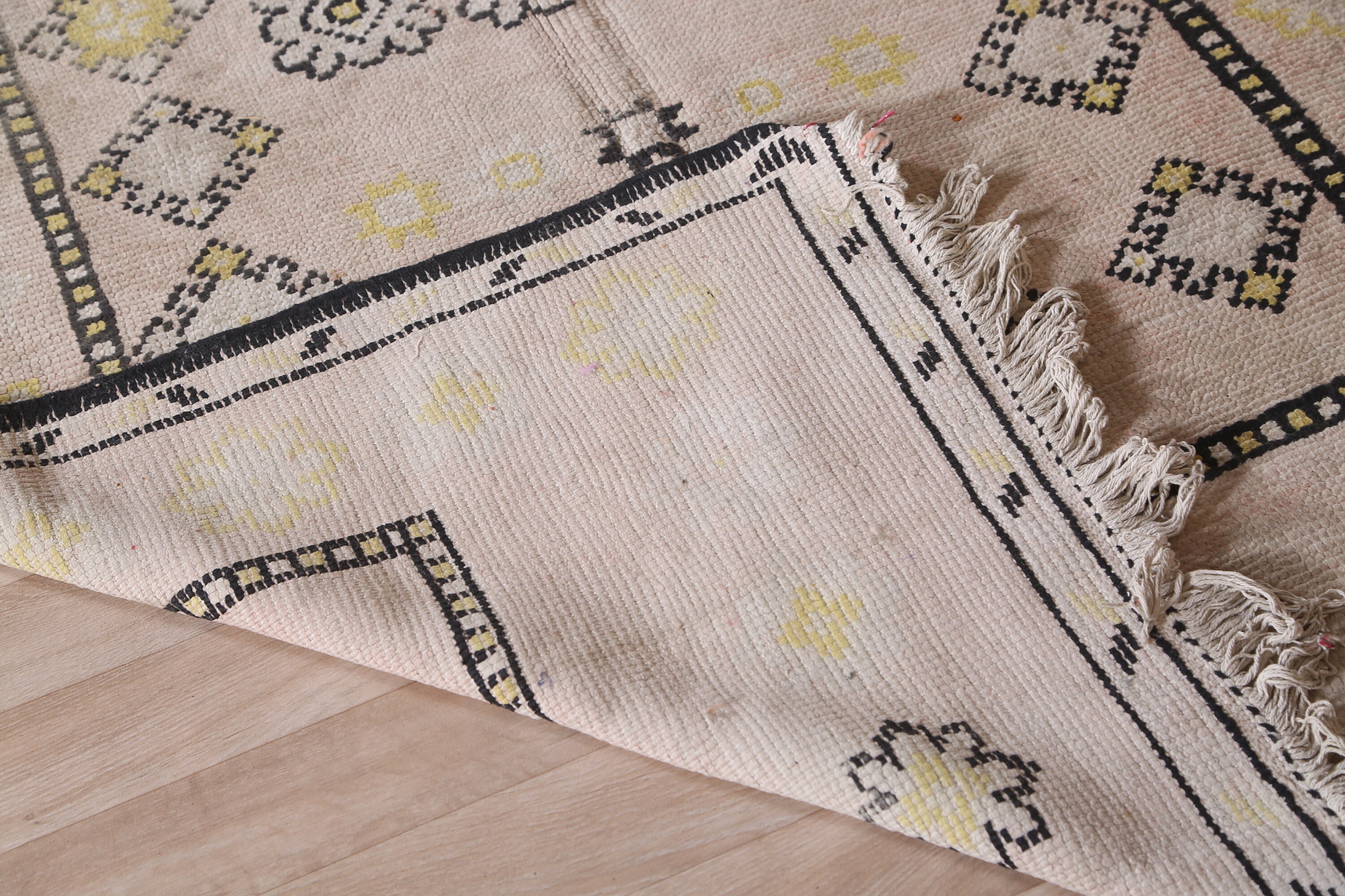 ヴィンテージ パープル ブジャード ラグ、本物のモロッコ ラグ 4 x 9