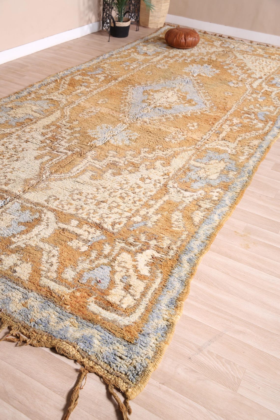 Vintage Boujaad Rug, Oversized Yellow Moroccan Rug, 6x14 Ft Etsy Canada