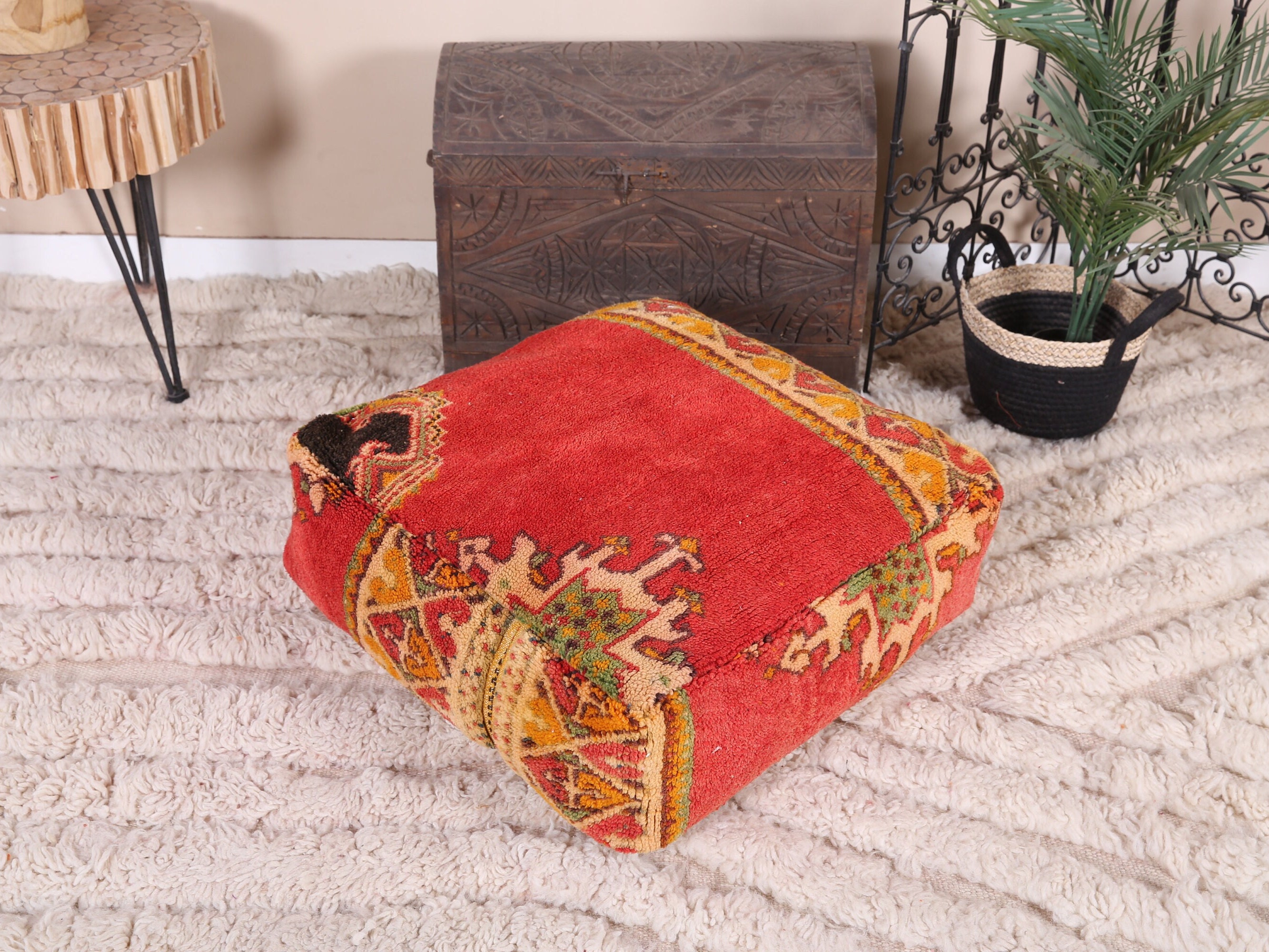 モロッコ ヴィンテージ プフ&クッション セット モロッコヴィンテージ