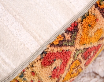 ヴィンテージ モロッコ プーフ カバー、モロッコ キリム プーフ