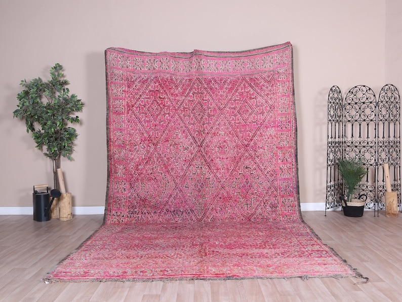 7x12 Rug Vintage Beni Mguild Rug, Pink Moroccan Rug, 7x12 Ft - Etsy Australia