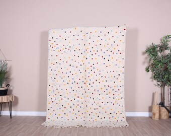 Authentiek Marokkaans tapijt, Beni Ourain Rug 5x7 ft, Marokkaans wollen tapijt