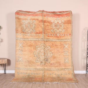Vintage Boujaad Teppich, Pfirsich Marokkanischer Teppich 200x250