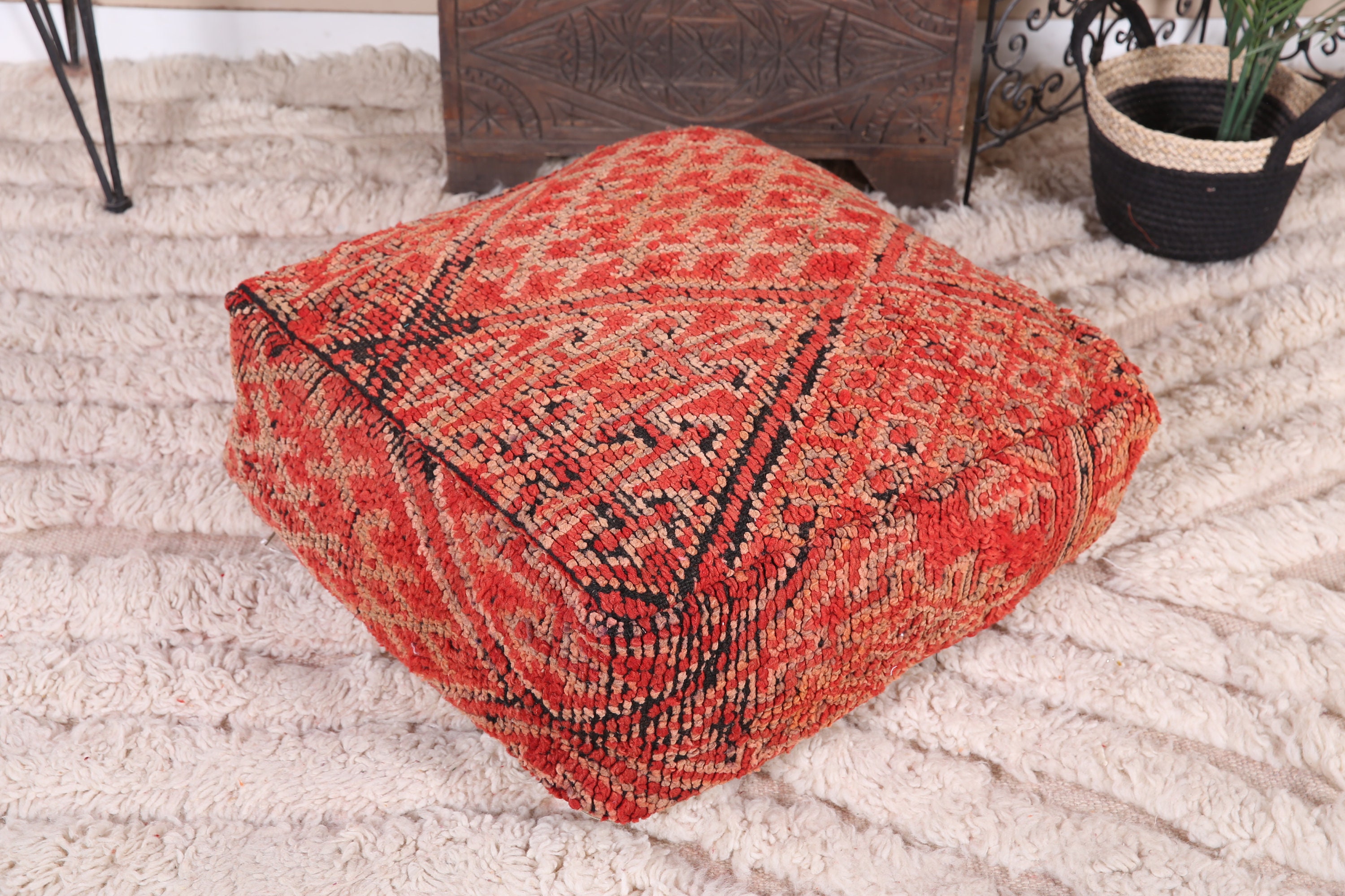 ♦︎ ヴィンテージ モロッコ トルコ プフ クッション スザニ クッションカバー ヴィンテージ モロッコ プーフ カバー、ベニ ムギルド プーフ