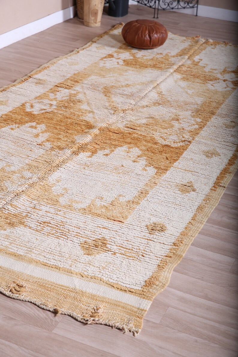 Frayed Rugs Vintage Moroccan Rug, Yellow Boujaad Rug 5x10 Ft - Etsy