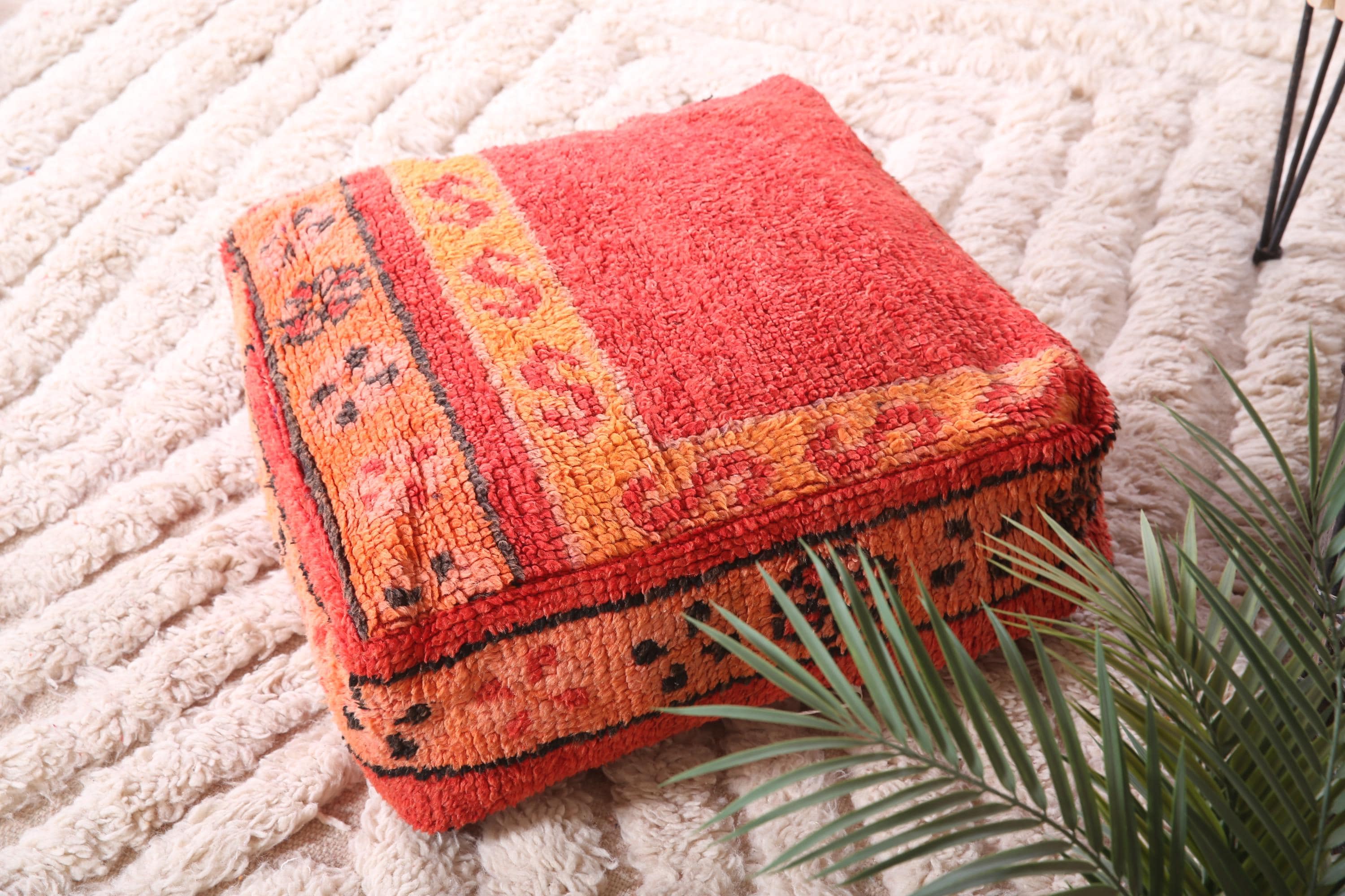 モロッコ　ヴィンテージプフ モロッコ ヴィンテージ プフ&クッション セット モロッコ ヴィンテージ