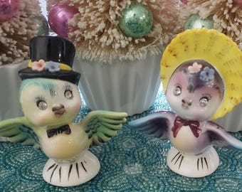 Vintage Lefton Miss Priss Salt and Pepper Set, Miss Priss