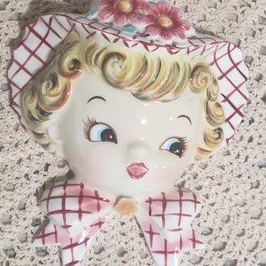 Vintage Lefton Miss Dainty Wall Pocket, Kitchen Kitchen, Miss Dainty, Midcentury Decor