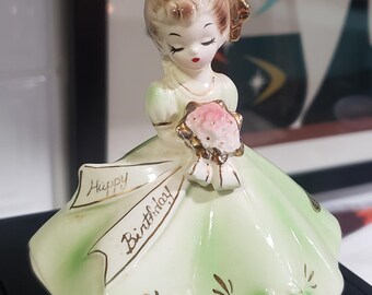Vintage JOSEF ORIGINALS Little Lady With Umbrella ~ Pink