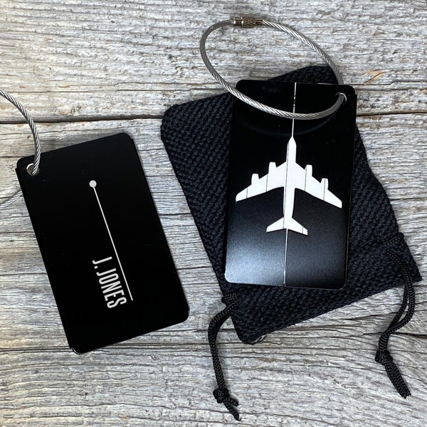 Personalized Metal Luggage Tag, Engraved Suitcase Tag, Travel Gift, Backpack Tag, Corporate Gift,