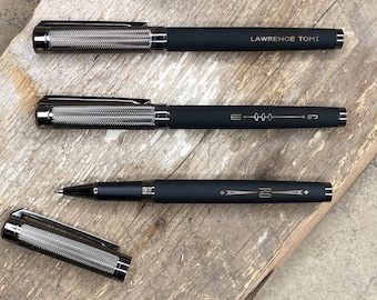 BULK ORDER Personalized Rollerball Pen With Carbon Fibre Cap / Corporate Gift / Groomsman Gift/ Engraved Gift