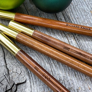 Personalized Wooden Rollerball Pen With Brass Cap