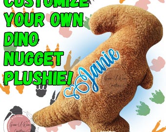 Dino Nugget - Pillow - Plushie - Customizable - Kids Gift - Easter - Birthday - Gift