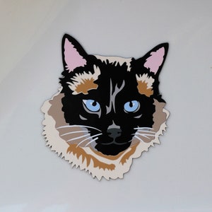 Siamese Magnet, Siamese sticker, Siamese decal, Cat magnet, Cat sticker, Cat decal, Siamese Illustration, Birthday gift