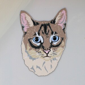 Siamese Tabby Magnet, Siamese Tabby sticker, Siamese Tabby decal, Cat magnet, Cat sticker, Cat decal, Siamese Tabby Cartoon, Birthday gift