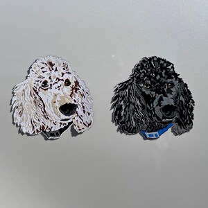 Poodle magnet, Poodle sticker, Poodle decal, White Poodle, Black Poodle, Dog magnet, Car magnet, Dog sticker, Dog decal, Birthday gift