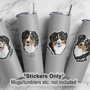Personalized Black Tri Australian Shepard Sticker, Australian Shepard decal, Aussie Sticker, Aussie decal, Tricolor, Birthday gift