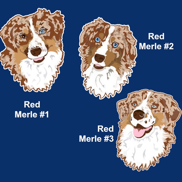 Personalized Red Merle Australian Shepard sticker, Australian Shepard decal, Aussie Sticker, Aussie decal, Laptop, Phone, Bottle decal, gift