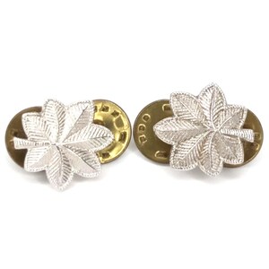 Vintage 1960s Krew Lieutenant Colonel Oak Leaf Pins (Set of 2) 1/20 Silver Filled
