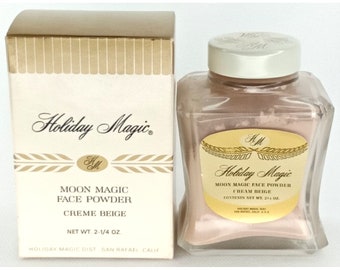 Holiday Magic Moon Magic Face Powder Cream Beige 2 1/4 Ounces Vintage Cosmetics