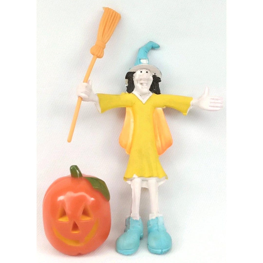 Vintage Halloween Jack O' Lantern & Bendable Witch Made in Hong Kong ...