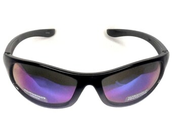 Lunettes de soleil en plastique noir avec protection UV unisexe adulte