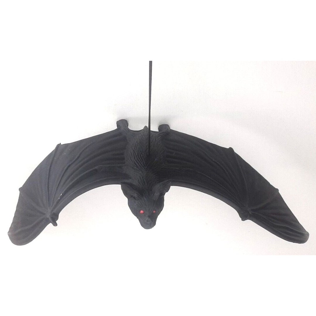 Halloween Realistic Looking Spooky Bat Decoration Hanging Rubber Bat Red Eyes Etsy
